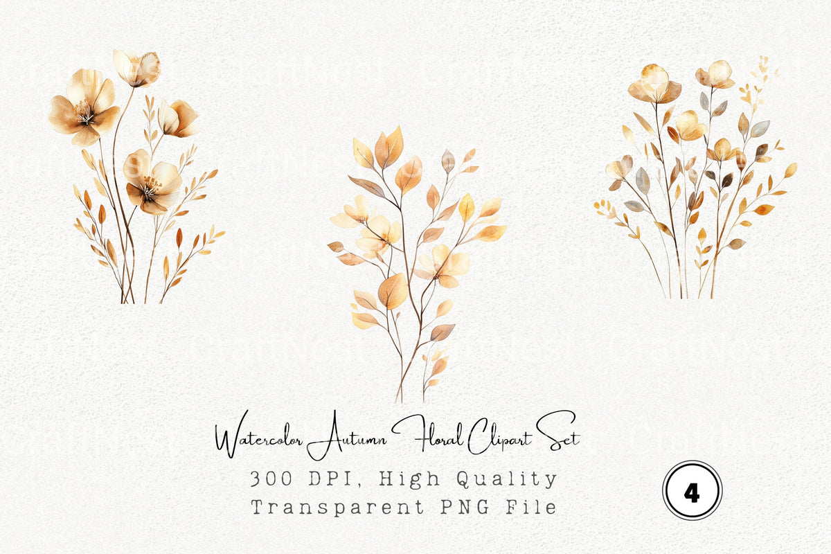 Autumn Floral Clipart Bundle