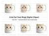 Cute Cat Face Clipart Bundle