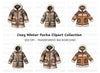 Winter Parka Clipart Bundle