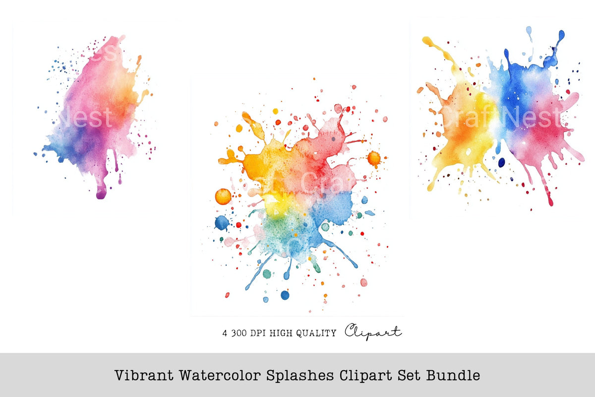 Vibrant Spalesh Colorful Elements Clipart Bundle