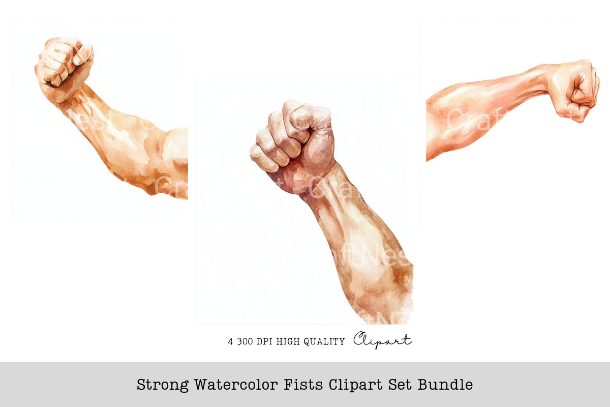 Strong Fists Clipart Bundle