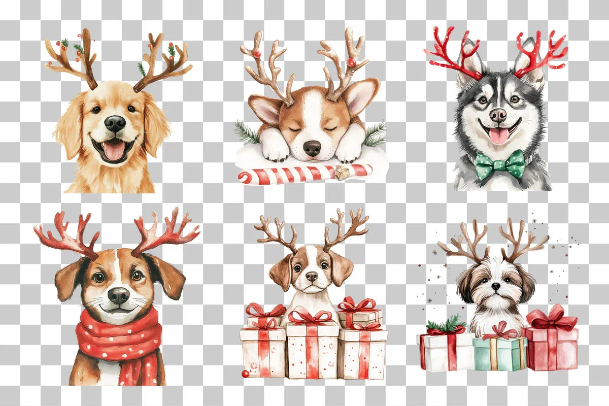 Cute Christmas Dogs Clipart Bundle - CraftNest - Digital Crafting and Art
