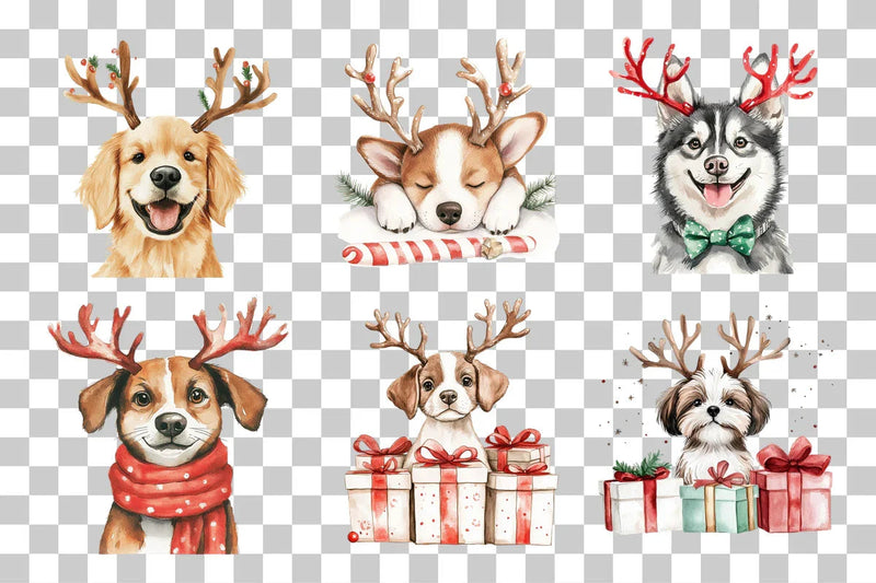 Cute Christmas Dogs Clipart Bundle - CraftNest - Digital Crafting and Art