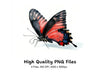 Red and Black Butterfly Clipart Bundle