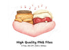 Sleeping Peanut Butter and Jelly Clipart Bundle
