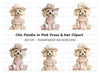 Elegant Poodle Dogs in Pink Dresses Clipart Bundle