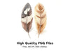 Rustic Feather Pair Clipart Bundle