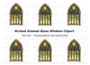 Arch Stained Glass Window Clipart Bundle