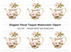 Floral Teapot Clipart Bundle