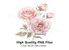 Pink Peony Rose Clipart Bundle