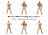 Muscular Men Bodybuilders Clipart Bundle