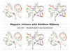 Majestic Unicorns with Rainbow Ribbons Clipart Bundle