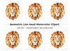 Geometric Lion Head Clipart Bundle