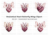 Butterfly Winged Heart Clipart Bundle