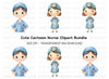 Cute Nurse Characters Clipart Bundle