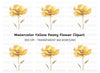 Elegant Yellow Flower with Stem Clipart Bundle