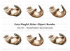 Cute Otter Duo Clipart Bundle