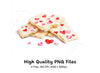 Heart Sprinkled White Chocolate Bark Clipart Bundle