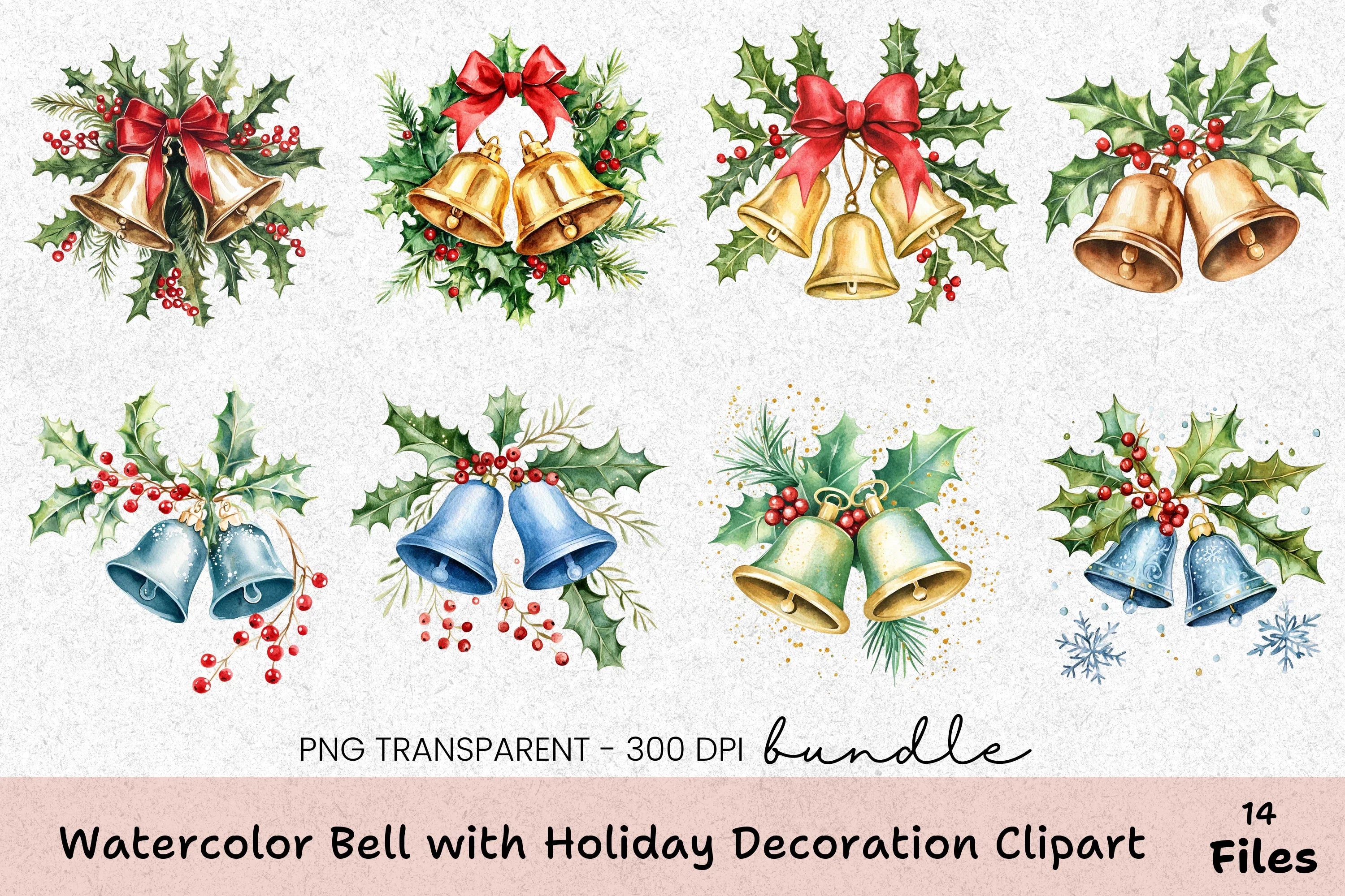Holiday Bell Decoration Clipart Bundle - CraftNest - Digital Crafting and Art