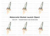 Rocket Launch Clipart Bundle