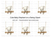 Cute Baby Elephant on Swing Clipart Bundle