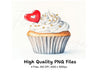 Valentine's Day Cupcake Clipart Bundle