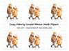 Elderly Couple Walking Clipart Bundle