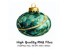 Elegant Green Gold Christmas Baubles Clipart Bundle
