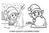 Cute Christmas Elf Winter Coloring Books