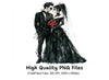 Gothic Wedding Couple Clipart Bundle