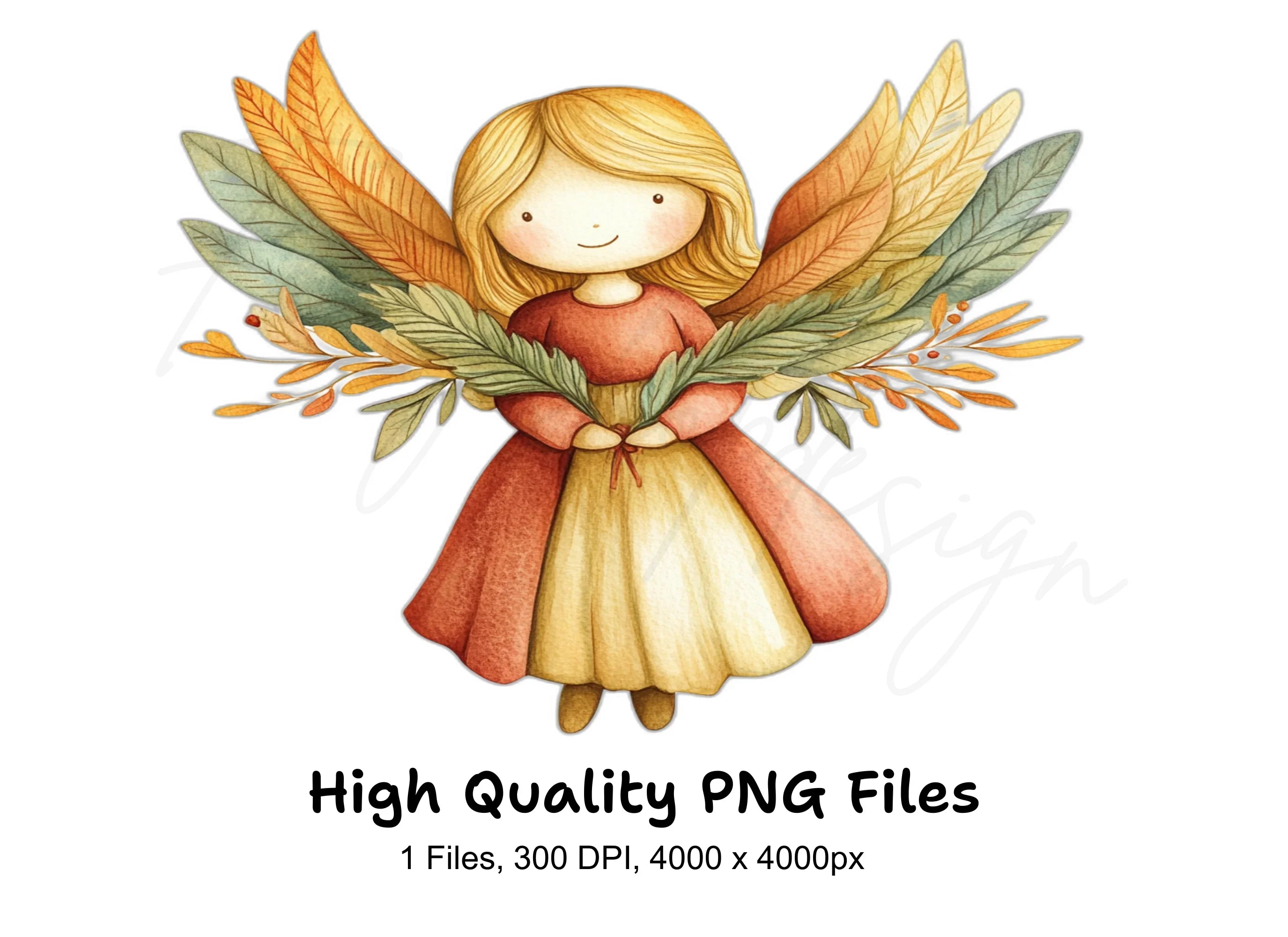Autumn Angel Clipart Bundle