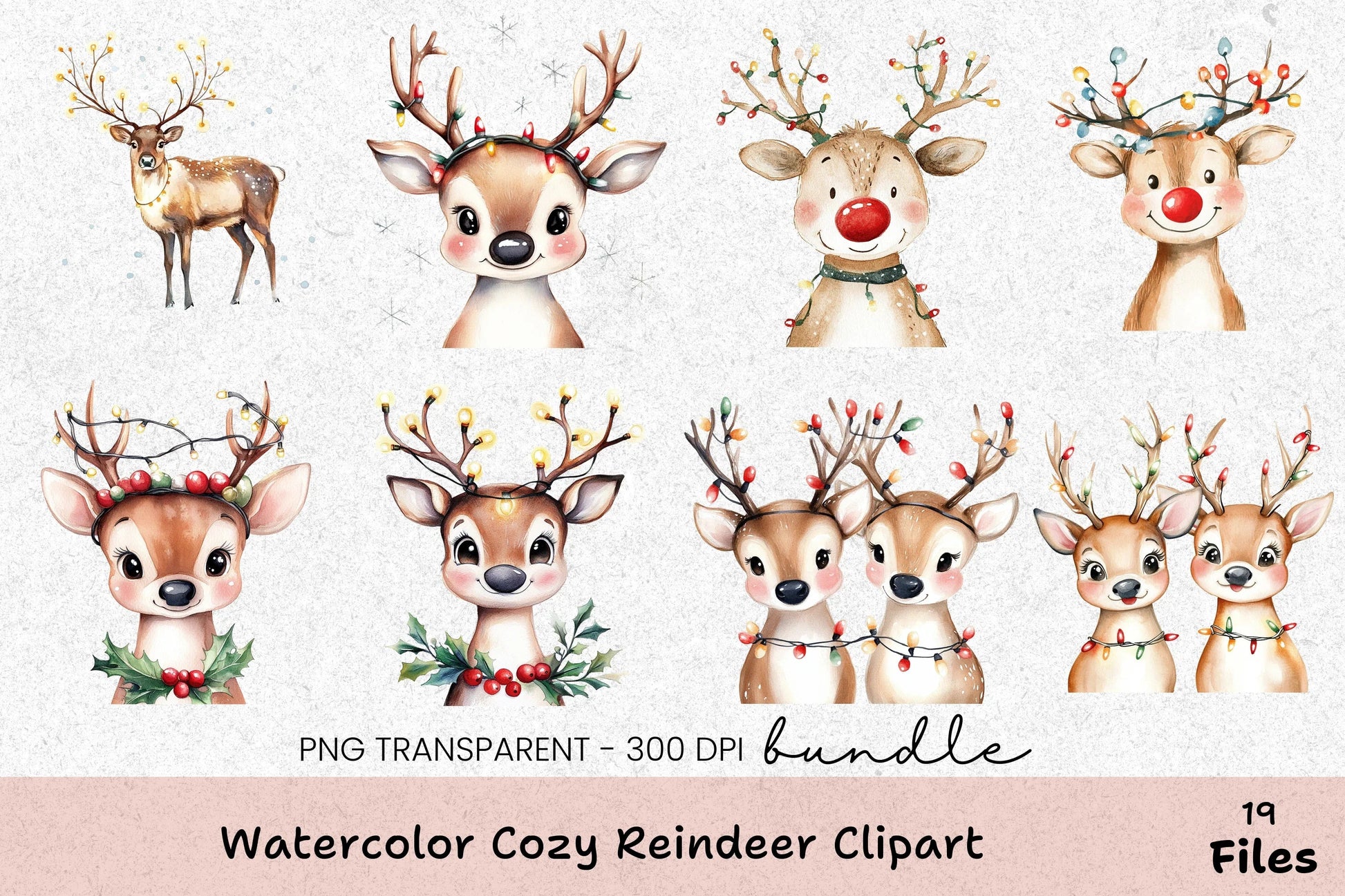 Cozy Reindeer Clipart Bundle - CraftNest - Digital Crafting and Art