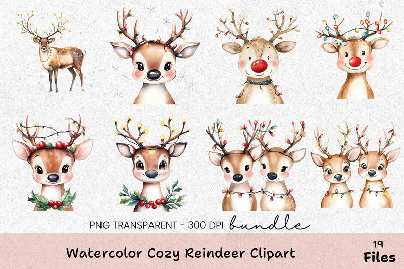 Cozy Reindeer Clipart Bundle - CraftNest - Digital Crafting and Art