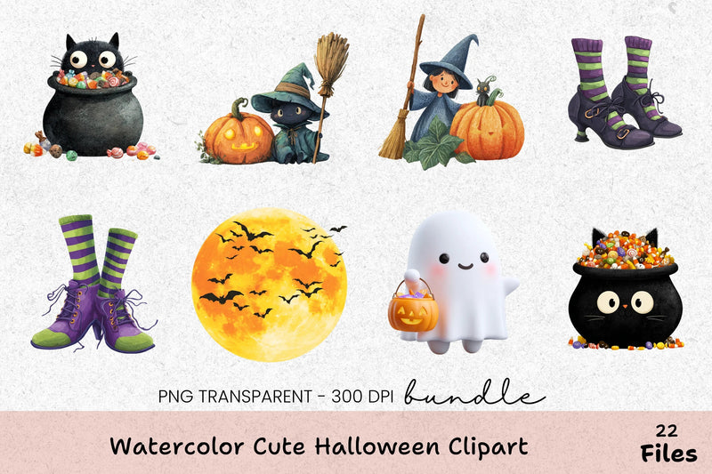 Cute Halloween Clipart Bundle - CraftNest - Digital Crafting and Art