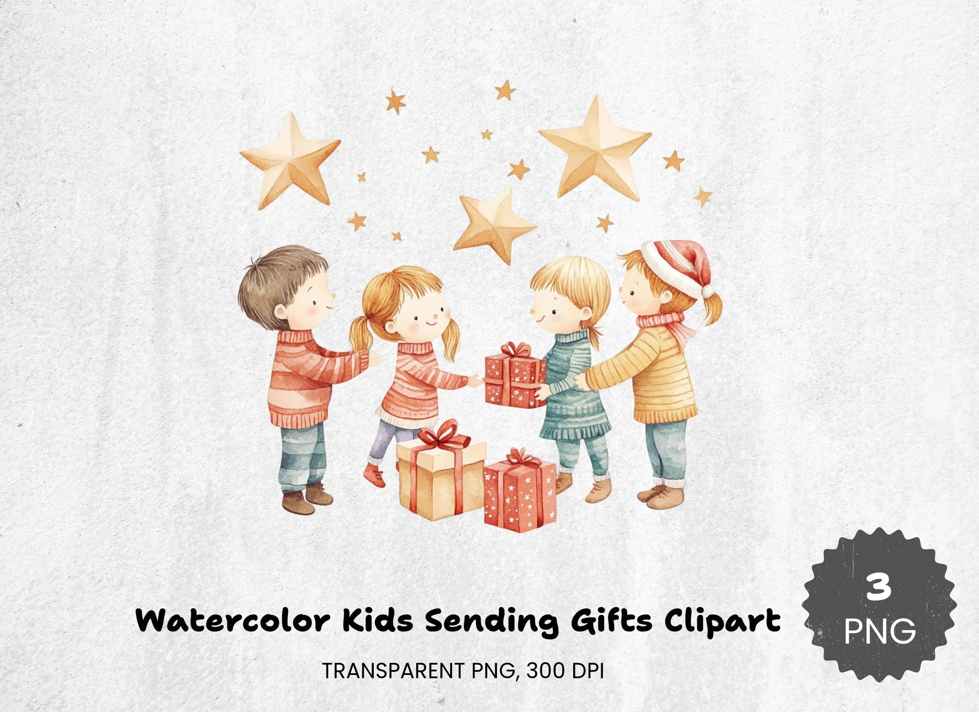 Kids Sending Gifts Clipart Bundle - CraftNest - Digital Crafting and Art
