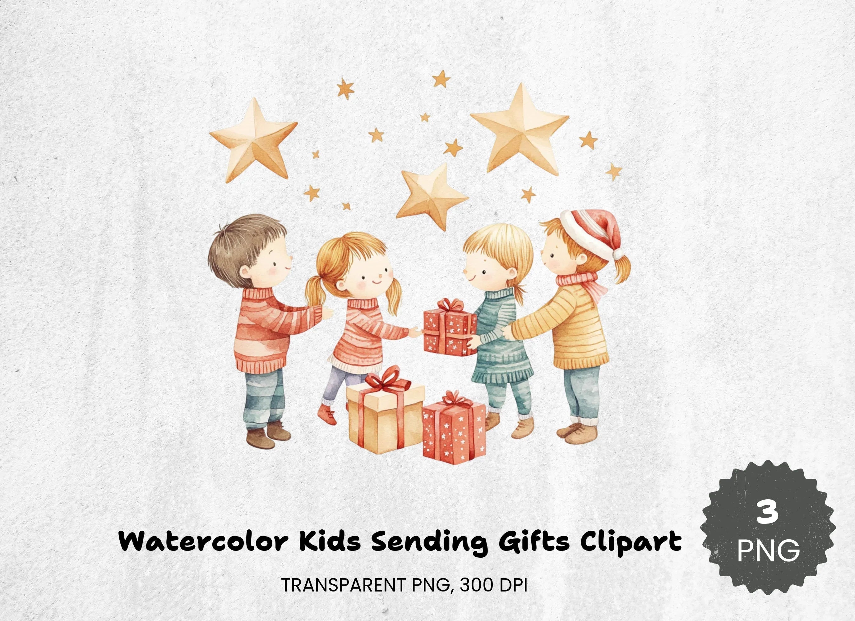 Kids Sending Gifts Clipart Bundle - CraftNest - Digital Crafting and Art