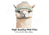 Cute Alpaca Winter Hat Clipart Bundle