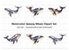 Cosmic Whale Clipart Bundle