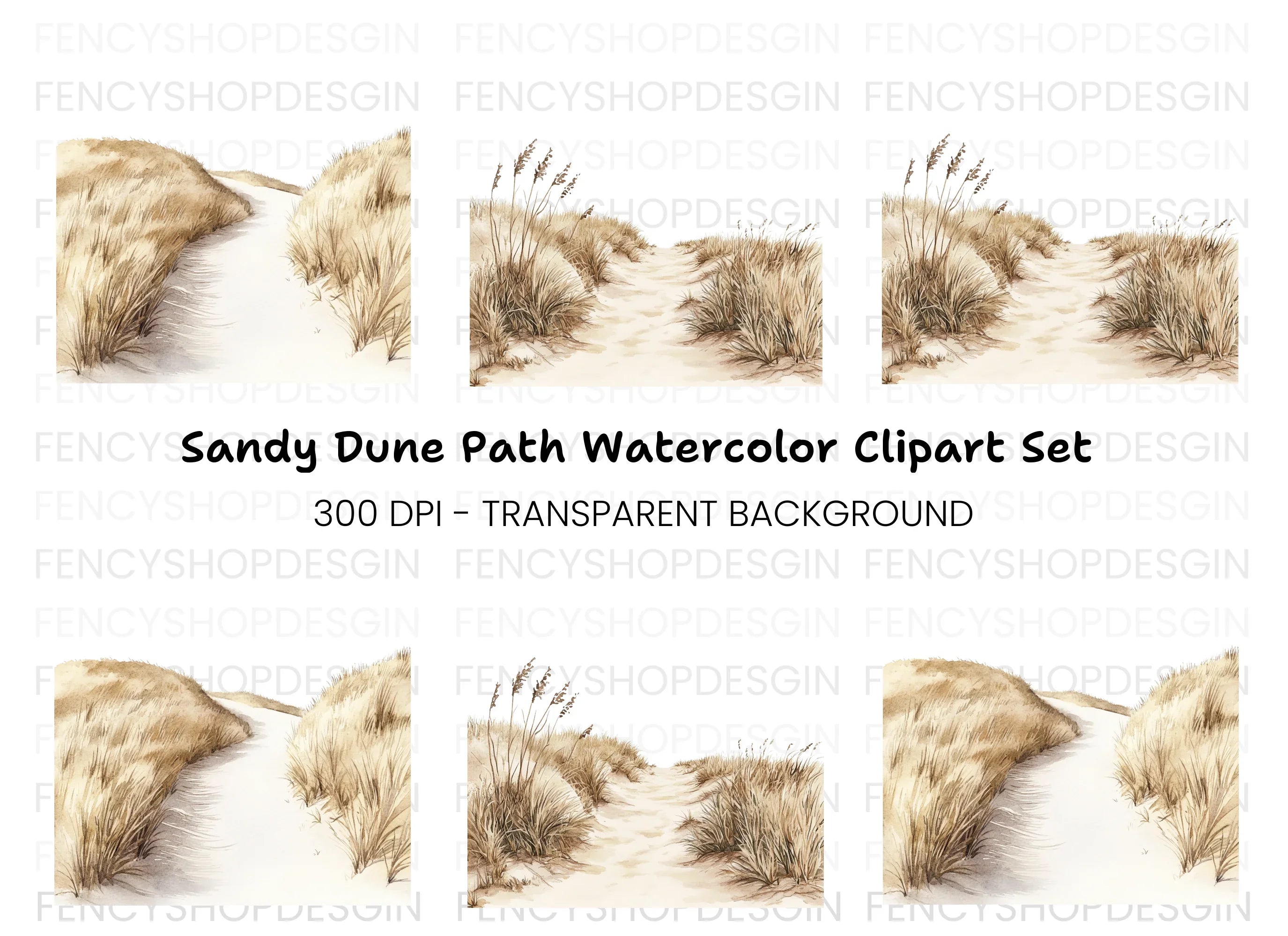 Beach Dune Grass Clipart Bundle
