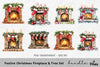 Christmas Fireplace Clipart Bundle