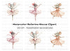 Cute Ballerina Mouse Clipart Bundle