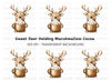 Cute Reindeer with Hot Cocoa Clipart Bundle