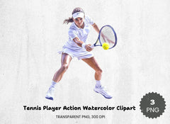 Tennis Player Action Clipart Bundle - CraftNest - Digital Crafting and Art