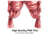 Luxurious Red Curtain Clipart Bundle