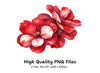 Vibrant Red Flower Petals Clipart Bundle