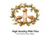 Forest Mushroom Wreath Clipart Bundle