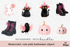 Cute Pink Halloween Clipart Bundle