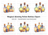 Magical Glowing Potion Bottles Clipart Bundle