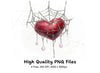Spiderweb Hearts Clipart Bundle