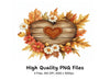 Fall Heart Wooden Signs Clipart Bundle
